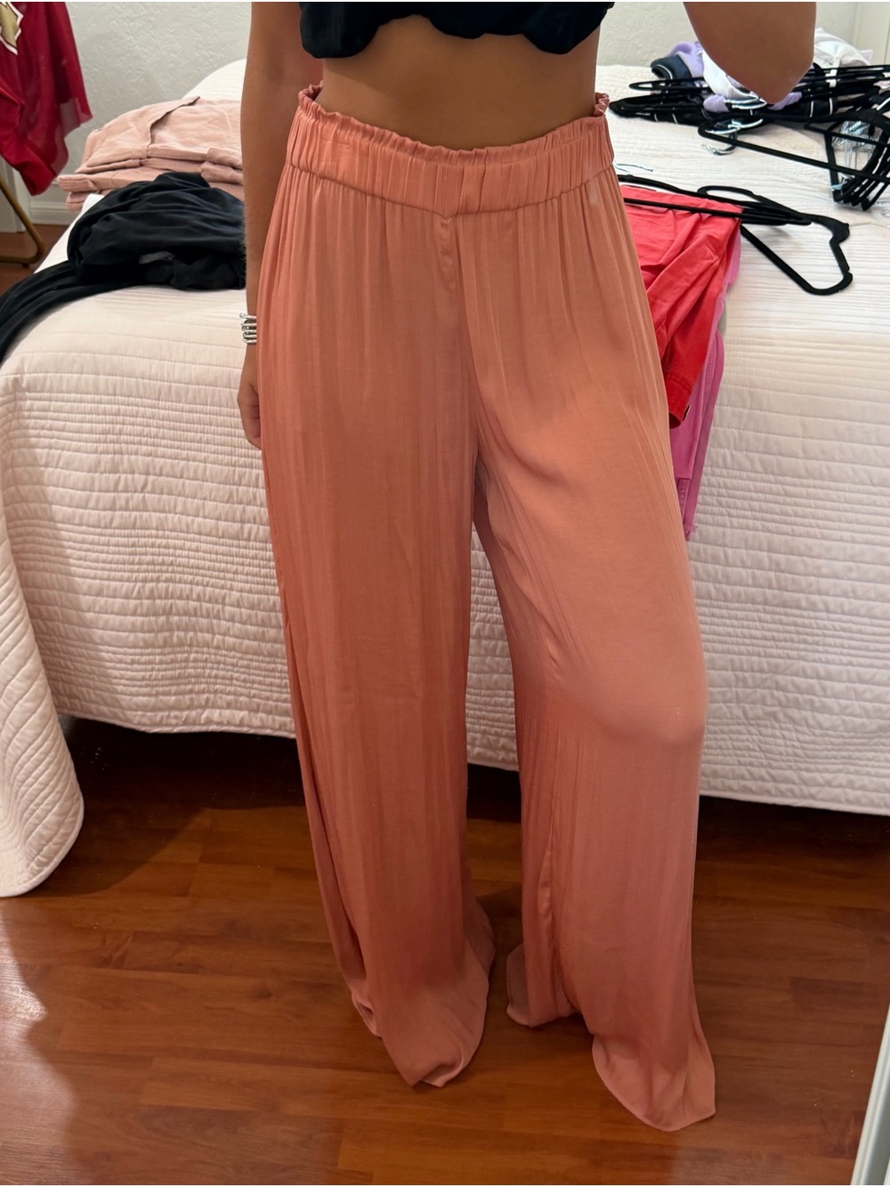 Zara Wide-Leg Pants in Dusty Rose